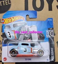 HOT WHEELS 2022 P Case '32 FORD GULF LIVERY Boxed Shipping Comb Post ROD SQUAD