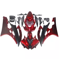 New Red Black Injection Plastic Kit Fairing Fit for Yamaha 2006 2007 YZF R6. (For: 2007 Yamaha YZF R6)