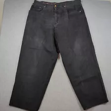 Vintage Pelle Pelle Jeans Mens 42x31 Black Y2k Baggy Streetwear Marc Buchanan