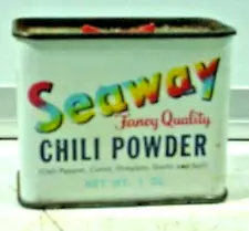 VINTAGE SEAWAY FANCY QUALITY CHILI POWDER 1 OZ. TIN