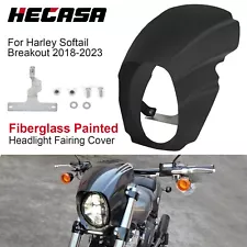 Matte Black Headlight Fairing Cover Mask For Harley Softail Breakout FXBRS 18-23