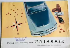 1955 DODGE: "DARING NEW, DAZZLING NEW": CAR DEALERSHIP SALES BROCHURE W FOLDOUT