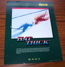 HAT TRICK ORIGINAL VIDEO ARCADE GAME SALES FLYER Vintage Retro Artwork Promo