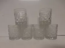 Set Of 6 Anchor Hocking Wexford Clear Shot Glasses Toothpick Holders 2 1/2" × 2"