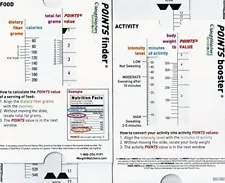 Weight Watchers TurnAround Points Finder & Points Booster "NEW"Slide Calculator