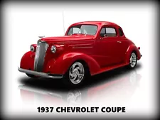 1937 Chevrolet Coupe Hotrod NEW Metal Sign: Pristine Restoration!