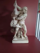 Vintage Hercules & Diomedes Wrestling Greek Gods Statue Sculpture Plaster Figure