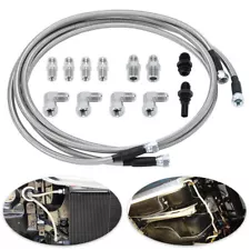 For GM 4L60E 4L80E Flexible SS Braided Transmission Cooler Lines Kit -6AN Hose