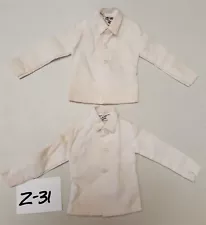 #1960s GILBERT 007 JAMES BOND PAIR WHITE SHIRTS FOR 12" JAMES BOND FIGURE #Z-31