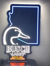 BUSCH LIGHT ARIZONA LED BEER BAR SIGN MAN CAVE GARAGE DECOR QUACK DUCK HUNTING