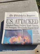 The Philadelphia Inquirer September 12, 2001 Newspaper 9/11 coverage nine eleven