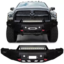 Vijay For 2010-2018 4th Gen Dodge RAM 2500 3500 Black Front Bumper with D-rings