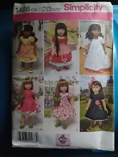 Simplicity Pattern 1486 Doll Clothes for 18 inch Doll Fits American Girl-on sale