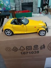 Loose Maisto Yellow Plymouth Prowler 1/24 Scale DieCast Moving Parts!