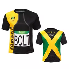 New Men Usain Bolt Rio T Shirt Jersey Jamaica Sports