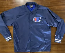 Champion V5089P 549973 Men's Life Coaches Jacket; Big C Logo/Blue Size LARGE