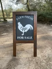 EGGS FOR SALE SIGN,FARM FRESH EGGS, A BOARD, ROAD SIGN