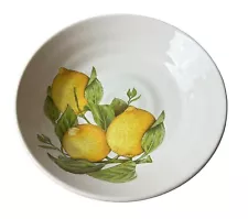 Ceramica Cuore Lemon Tree Bowl For Salad/Pasta - 9" Ribbed Made In Italy