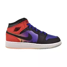 Air Jordan 1 Mid Crafts "Skyline" (GS) Big Kids' Shoes Concord-Red DX4379-400