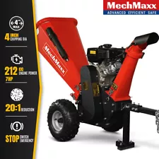 MechMaxx 212cc 7hp Gas Engine Powered 4" Wood Chipper Shredder With Towbar GS650