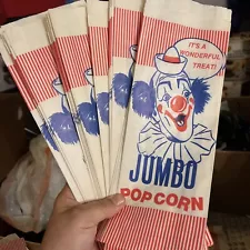 Lot of 50 vintage clown popcorn bags-Specialty Packaging Fort Worth, Texas