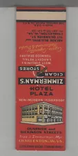 Matchbook Cover West Virginia Zimmerman's Cigar Store Charleston WV Sales Sample