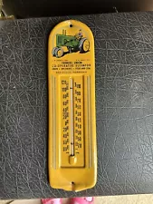 Antique John Deere Metal Thermometer Sign Red Cloud Nebraska