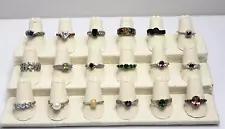 Lot of 18 Sterling Silver Multi Gemstone Statement Rings- Wholesale