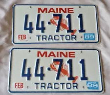 Lot of 2 Vintage Maine Lobster License Plates 2 Matching Tractor 44-711