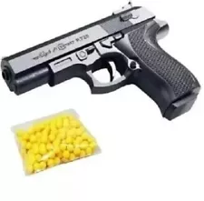 New Toy Gun Pistol Black for Kids with 8 Rounds 6mm Caliber + Aprox 30BB Bullets