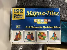 Valtech Magna Tiles Magnetic 04300 Clear Colors 100 Piece Set Value Pack - STEM