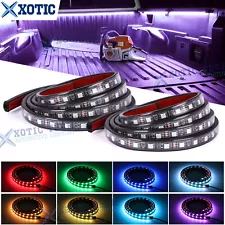 2pcs RGB Truck Cargo Bed Running Board Step LED Strip Light Kit For Truck Pickup