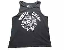 Hustle Chief Shirt Adult Large Indian Head Feathers Tank Muscle 2 Monkeys Mens