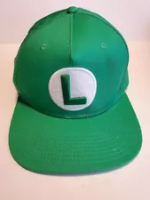 Luigi Super Mario Nintendo Snapback Hat Cap Halloween Costume Men Women Green