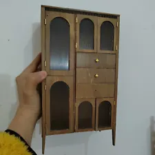 1/6 1/12 Scale Dollhouse Miniatures Wardrobe Cabinet Plain Unfinished Furniture
