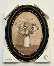 Hearth & Hand FLOWER BOUQUET OVAL FRAMED WALL ART Target MAGNOLIA 6" x 8" Black