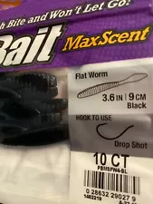 Berkley max scent flat worm 3.6in: Black