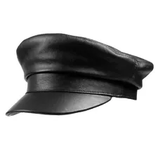 Men's Women's Real leather Cowhide Military Naval Hat Newsboy Army/Navy Caps/Hat