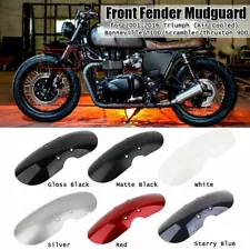 Motorcycle Silver Red Short Front Fender Mudguard Cover For Triumph Bonneville (For: 2015 Triumph Bonneville)