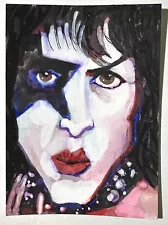 ACEO ATC Original Sketch Card KISS Paul Stanley Starchild Hand-Painted Art