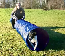 TRIXIE Agility Dog Training Tunnel, Portable - Small Dogs & Puppies - Blue, 6.5'