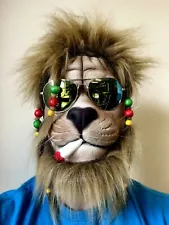 Lion Mask Rasta Wig Fake Joint Dreadlocks Fancy Dress Halloween Costume Animal