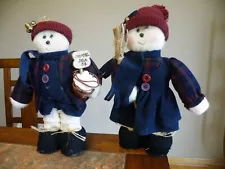 Terry's Village Standing Snow Couple Snowman Snowballs For Sale 10"T FREE SHIP