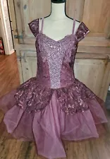 Weissman Wine Burgundy Velvet Ballet Dance Costume XLA Extra Large Tulle *24