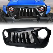 Matte Black Front Grille Grid Grill For 2018-2024 Jeep Wrangler JL Gladiator JT