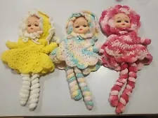 Vintage Handmade Baby Doll Crochet Set Of 3