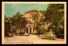 Postcard Charlottetown Hotel Prince Edward Island PEI with Classic Car 1952