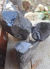 3 Large Pieces Obsidian 22 Lbs