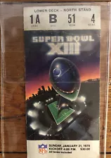 Vintage 1979 Super Bowl XIII Ticket Steelers & Cowboys