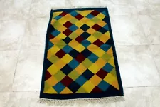 4X3 EXQUISITE MINT HAND KNOTTED VEGETABLE DYE ALL WOOL SHEERAZI KILIM RUG